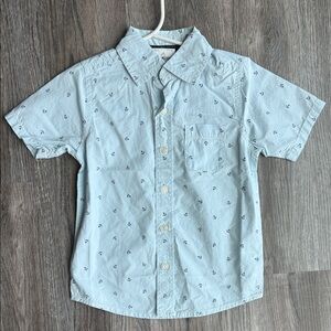 OshKosh B'gosh Light Blue Anchor Print Button Down Shirt